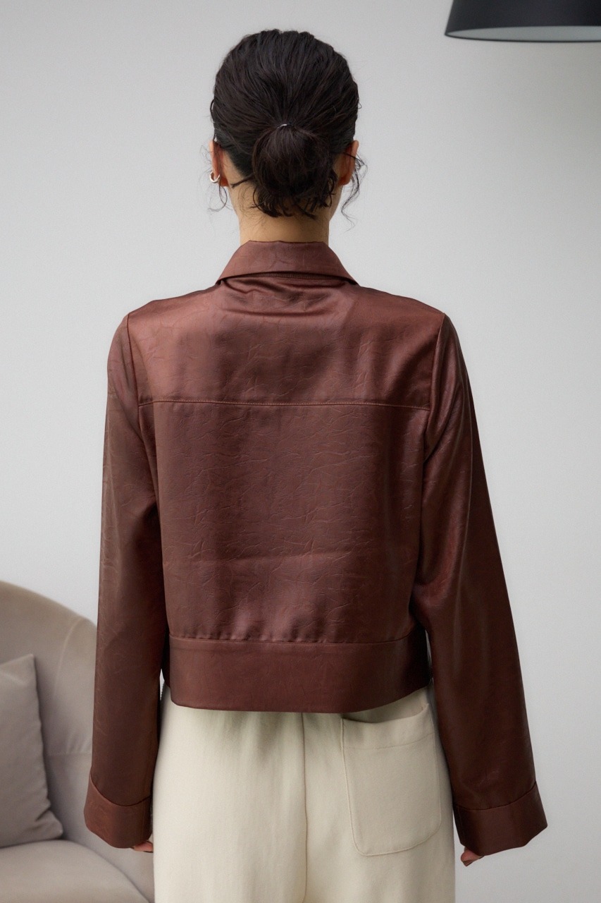 フェイクレザーシャツ D/BRN FREE