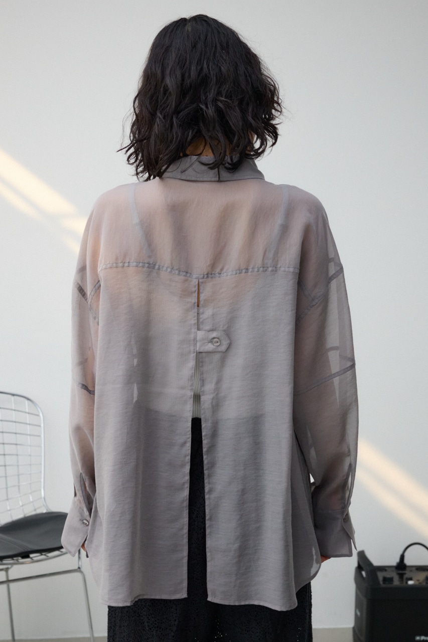 バックスリットシアーオーバーシャツ GRY FREE