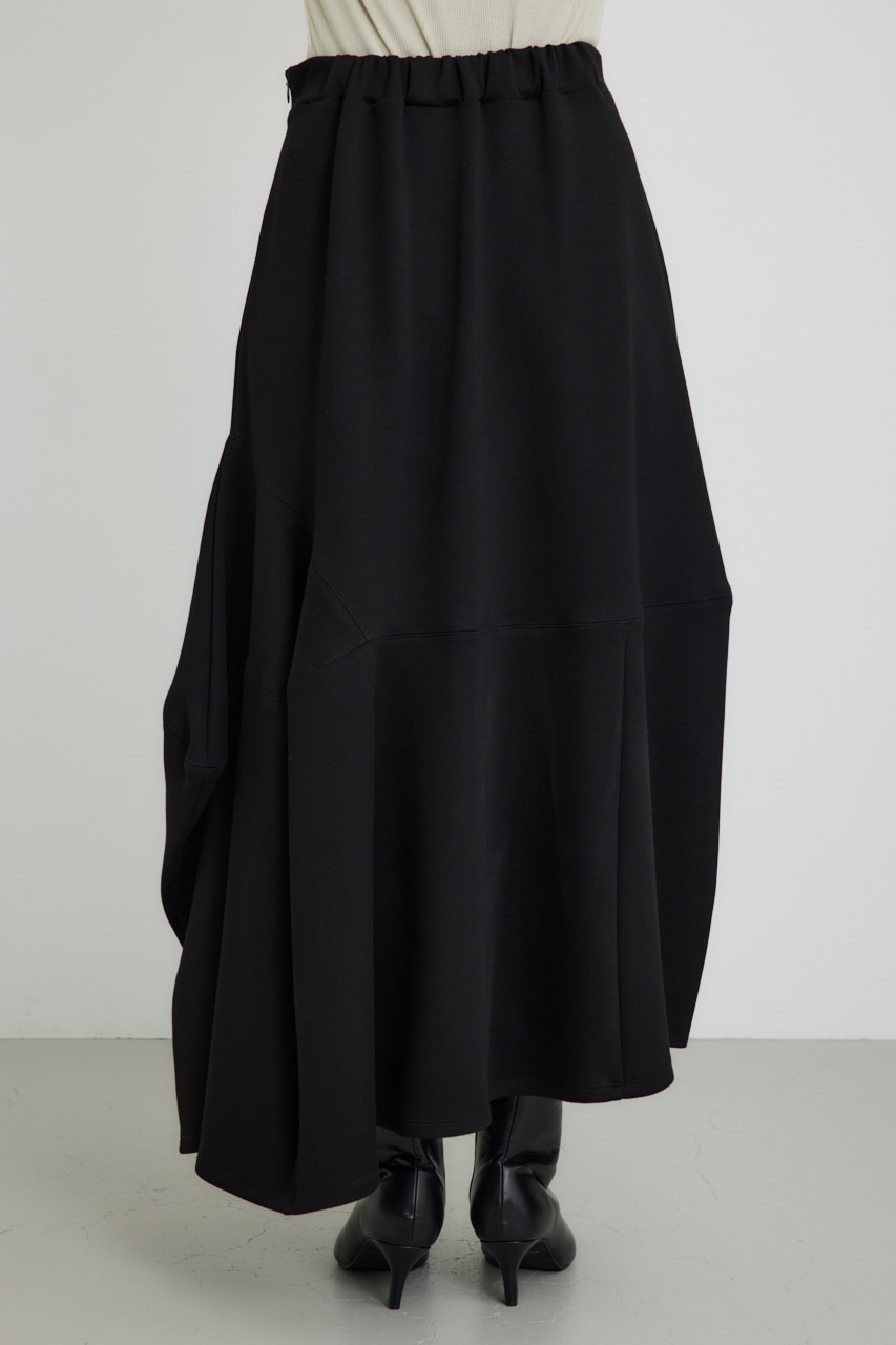 【PLUS】パネルイレギュラーヘムスカート BLK S