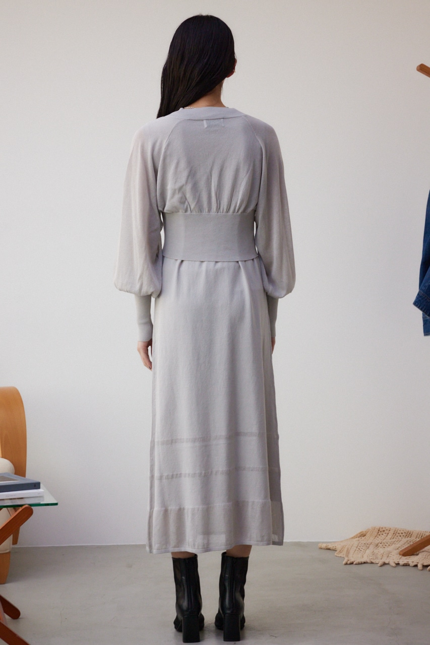 カーデセットニットワンピース L/GRY S