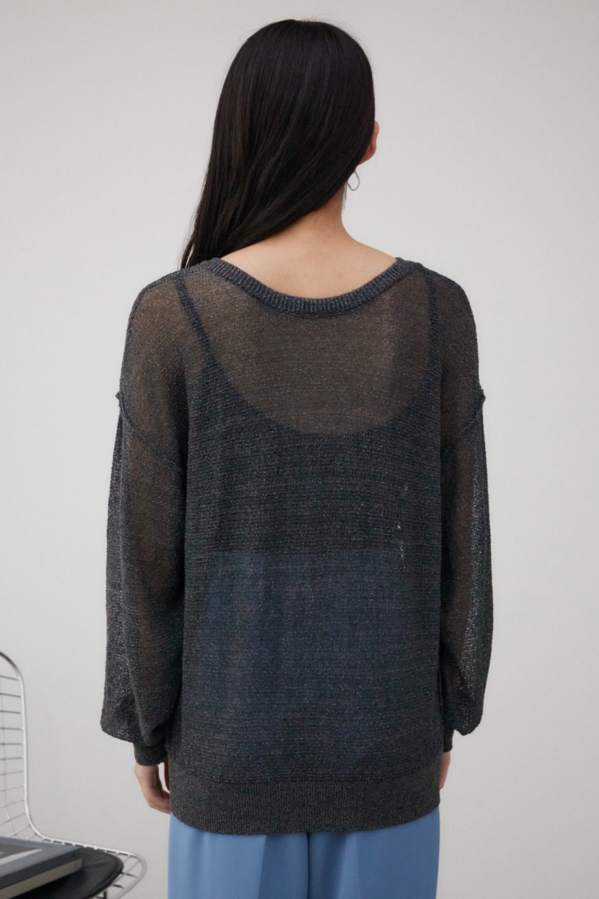 シアーグリッタールーズニット BLK FREE