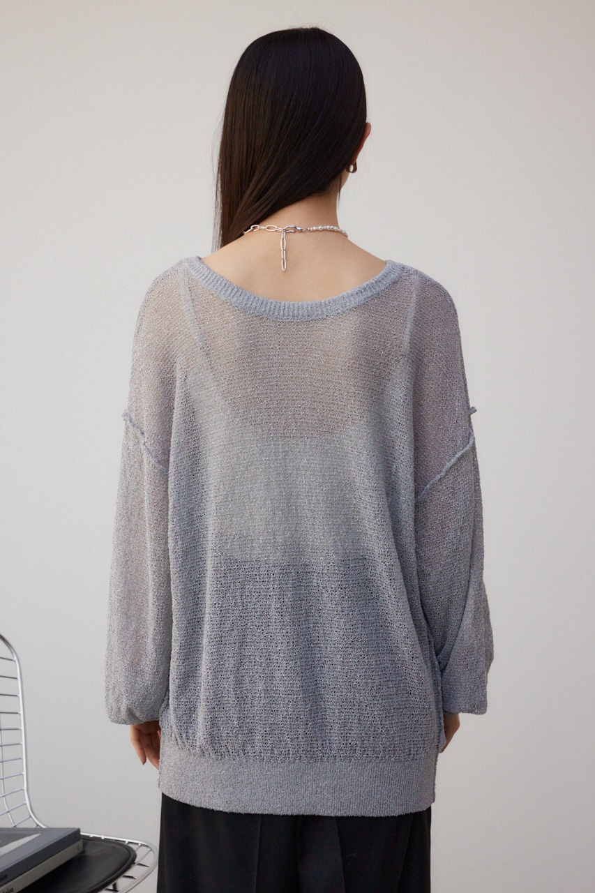 シアーグリッタールーズニット L/GRY FREE