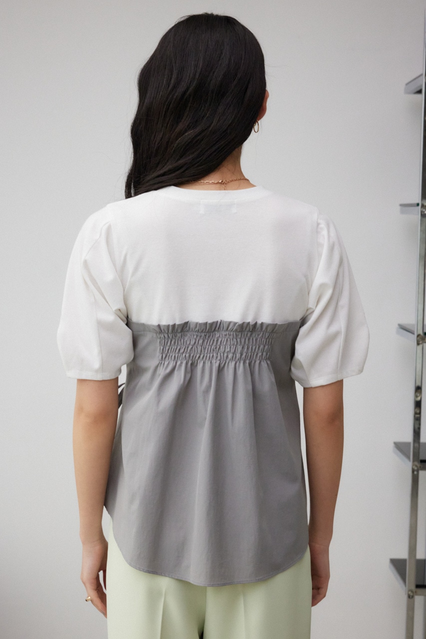 ビスチェレイヤードトップス 柄GRY M