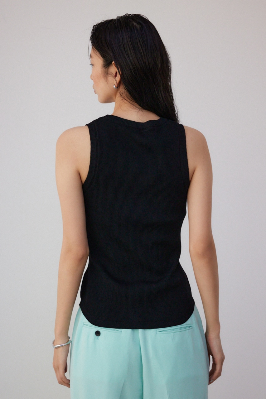【PLUS】パッド付きニットタンク BLK FREE