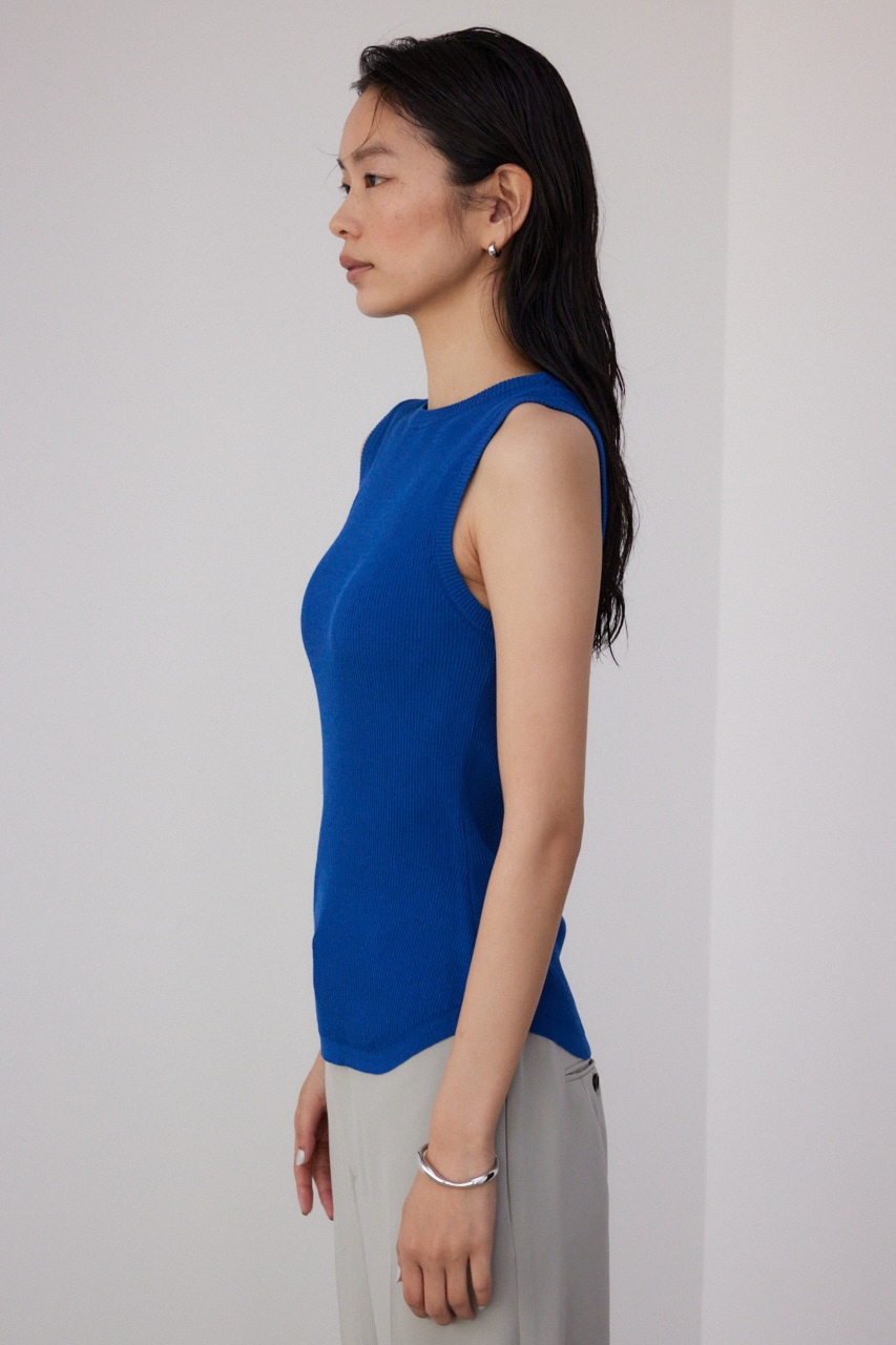 【PLUS】パッド付きニットタンク BLU FREE