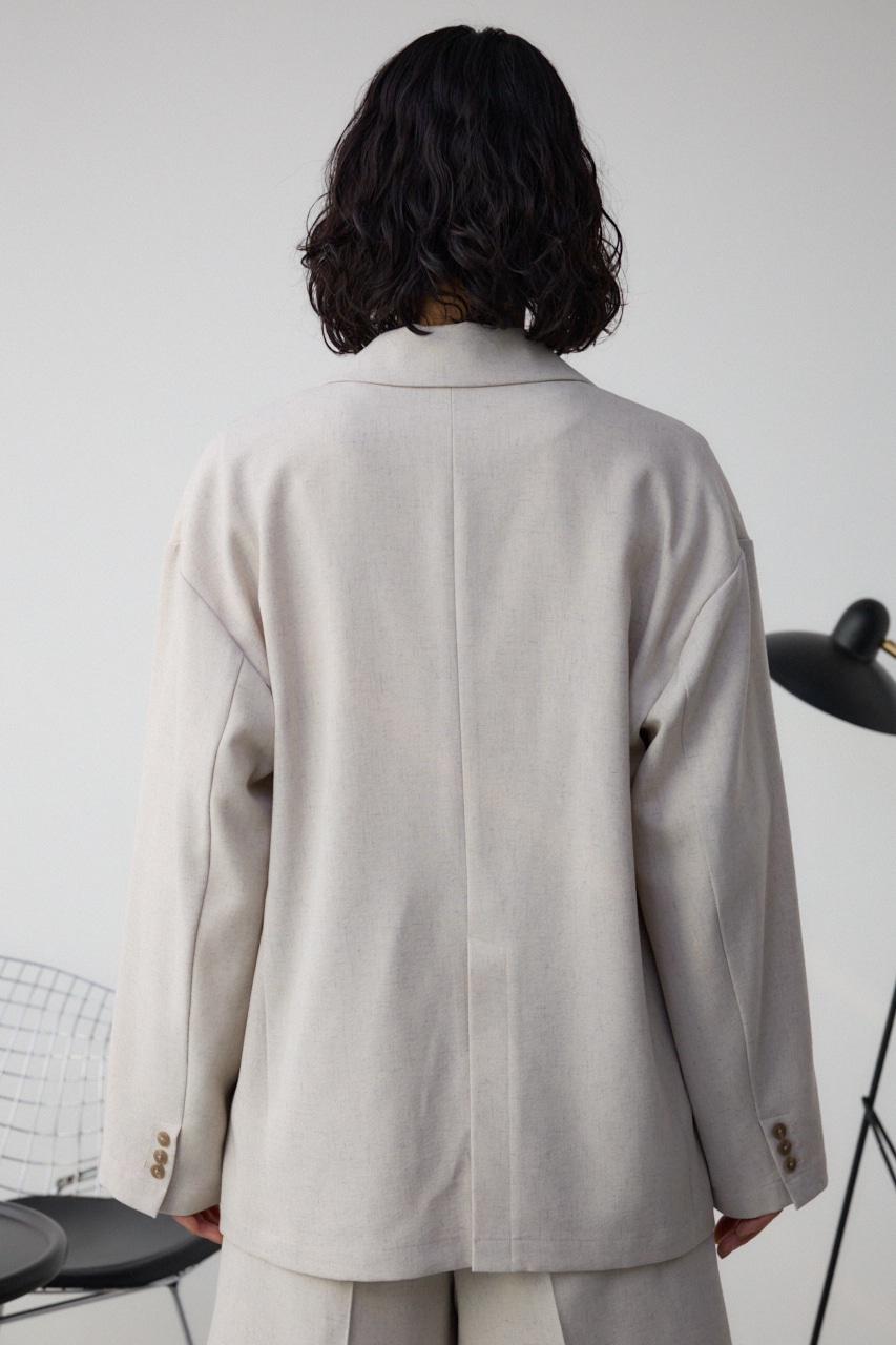 ポリエステルリネンミックスダブルジャケット L/BEG FREE