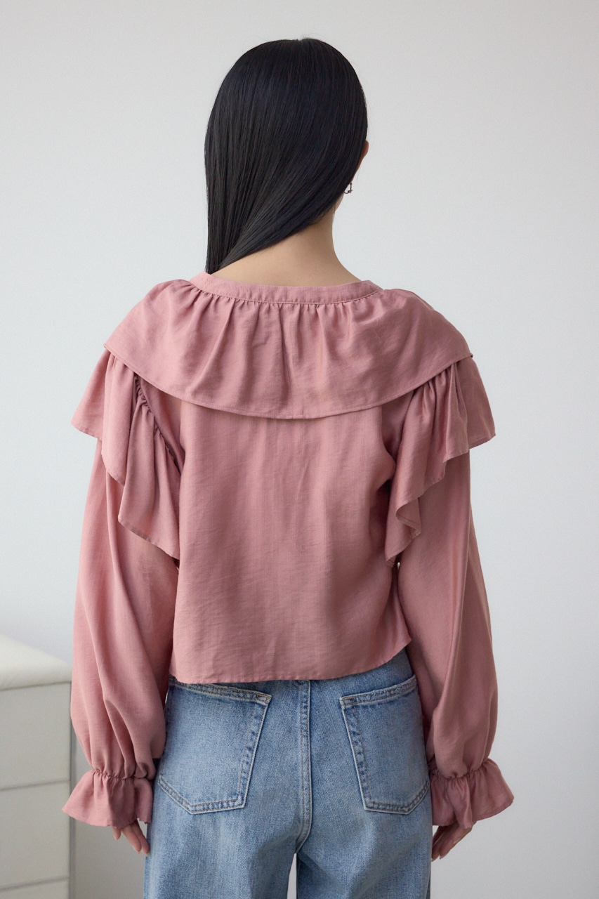 ラッフルフリルブラウス PNK FREE