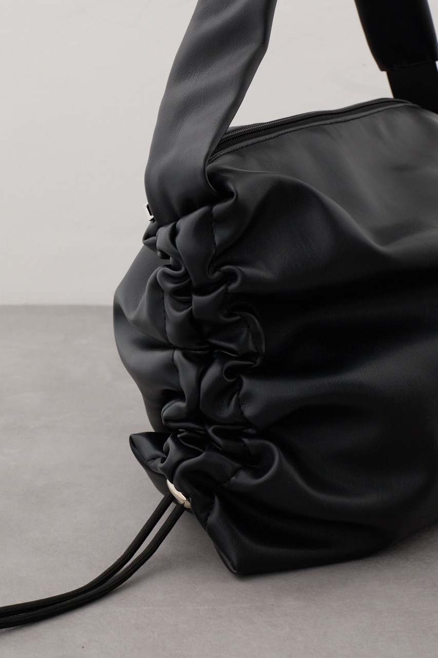 サイドギャザーパデットバッグ BLK FREE