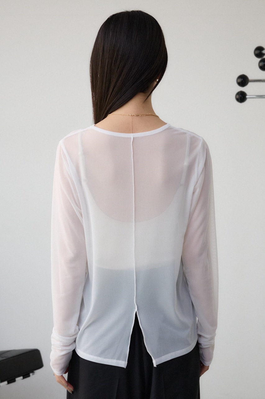 バックスリットシアーロングトップス IVOY FREE