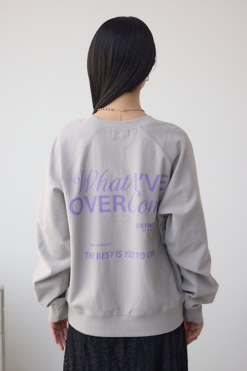 ミニウラケプリントトップス L/GRY FREE