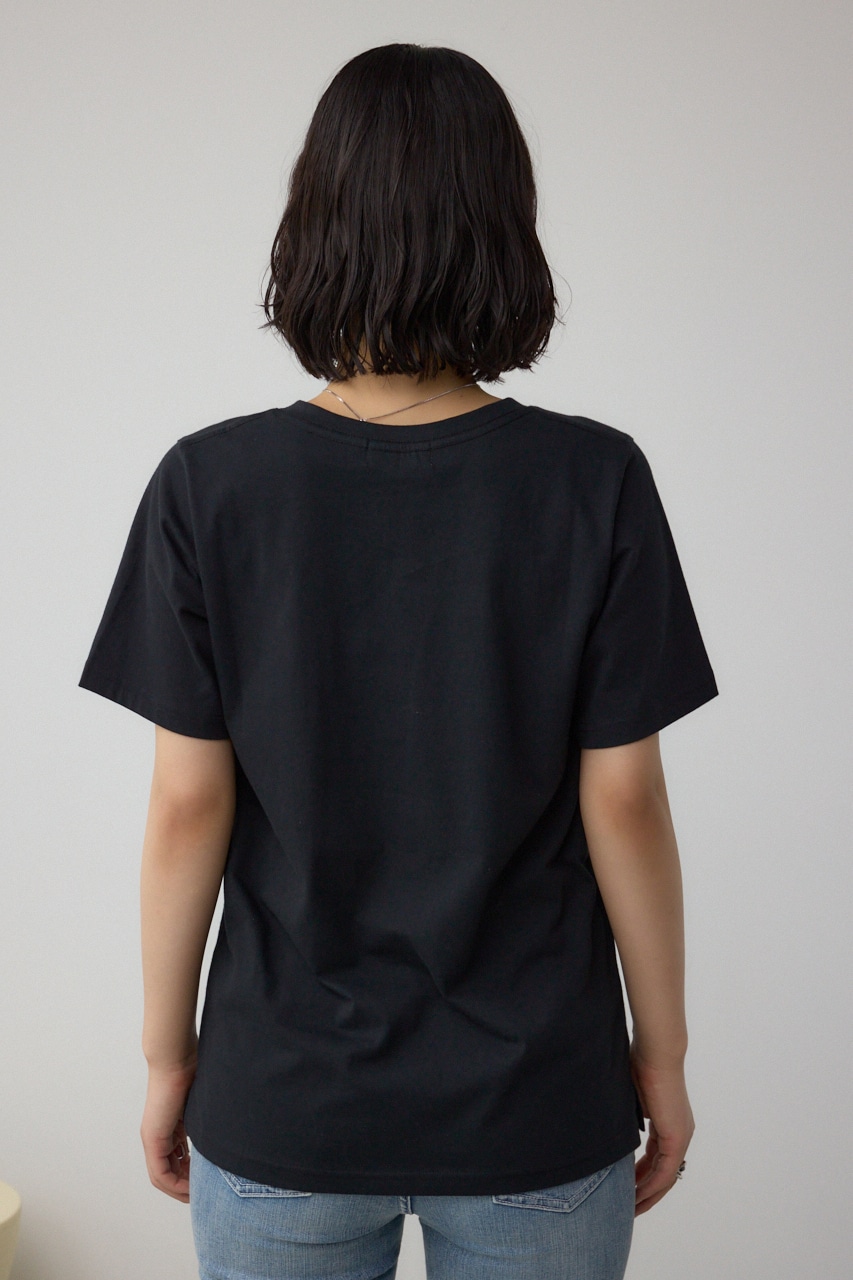 チェストメッセージロゴTシャツ BLK M