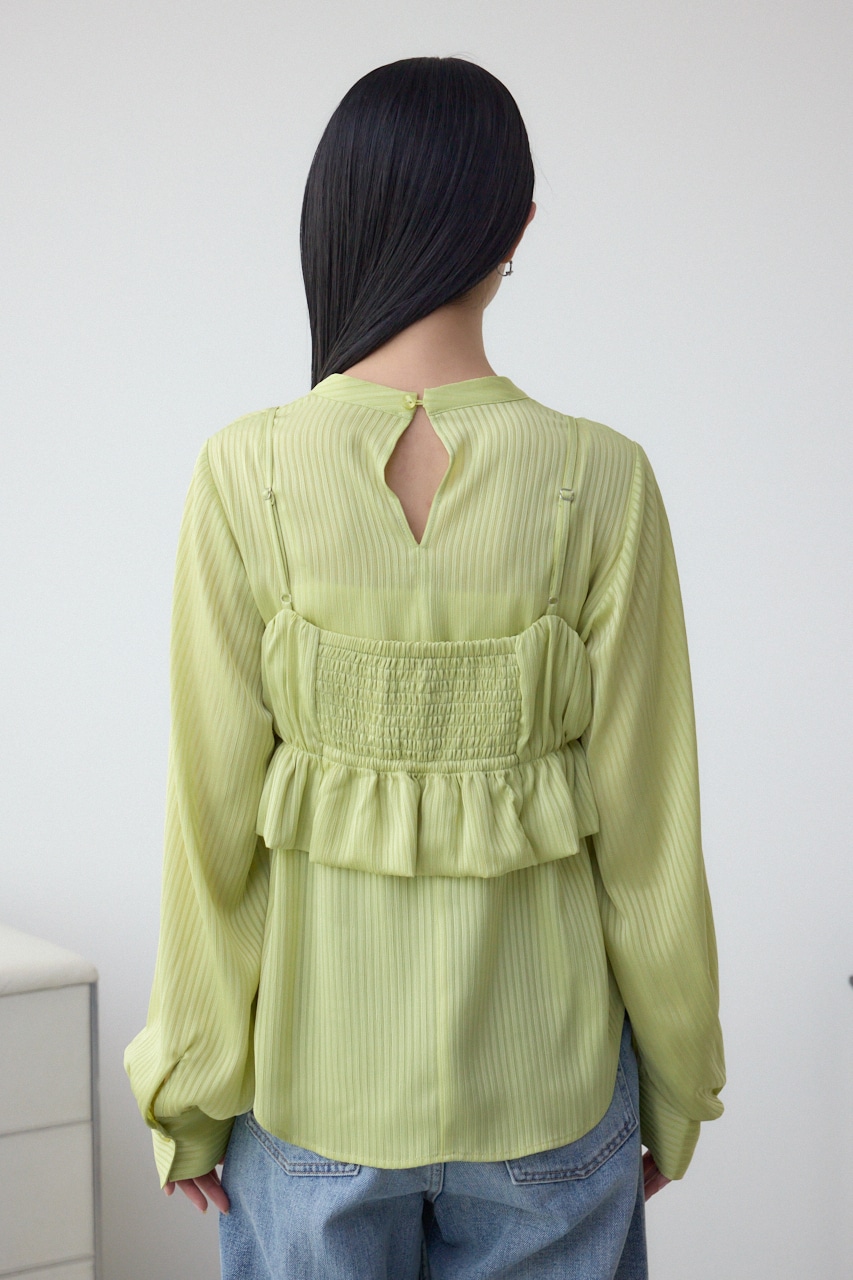 バルーンビスチェレイヤードセットブラウス LIME FREE