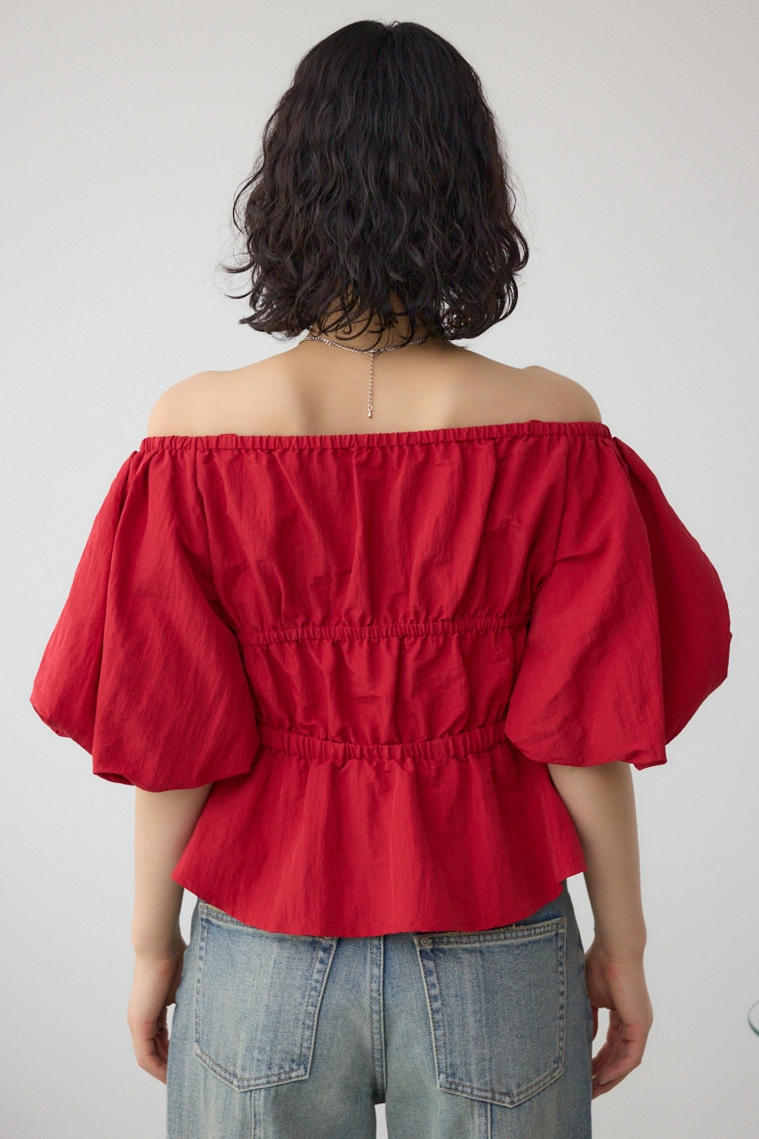 パフショルダー2WAYブラウス RED FREE