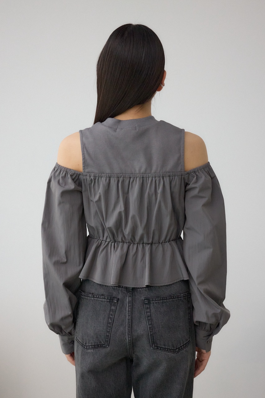オフショルレイヤードブラウス GRY FREE
