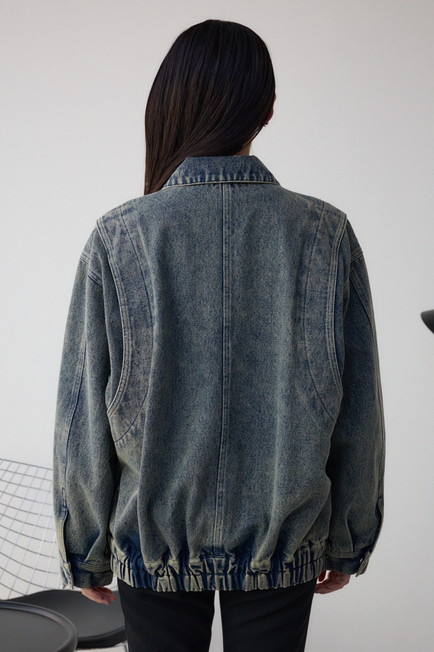 ヴィンテージライクデニムブルゾン BLU FREE