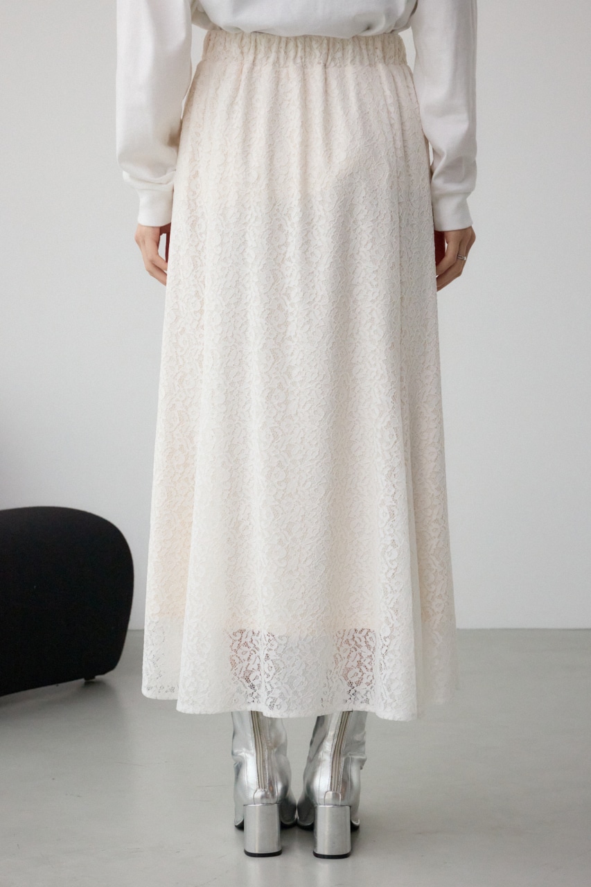 レースフレアスカート O/WHT M
