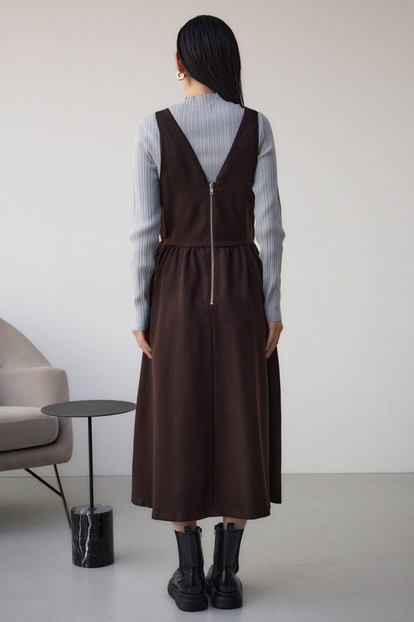 シャーリング2WAYジャンパースカート BRN FREE