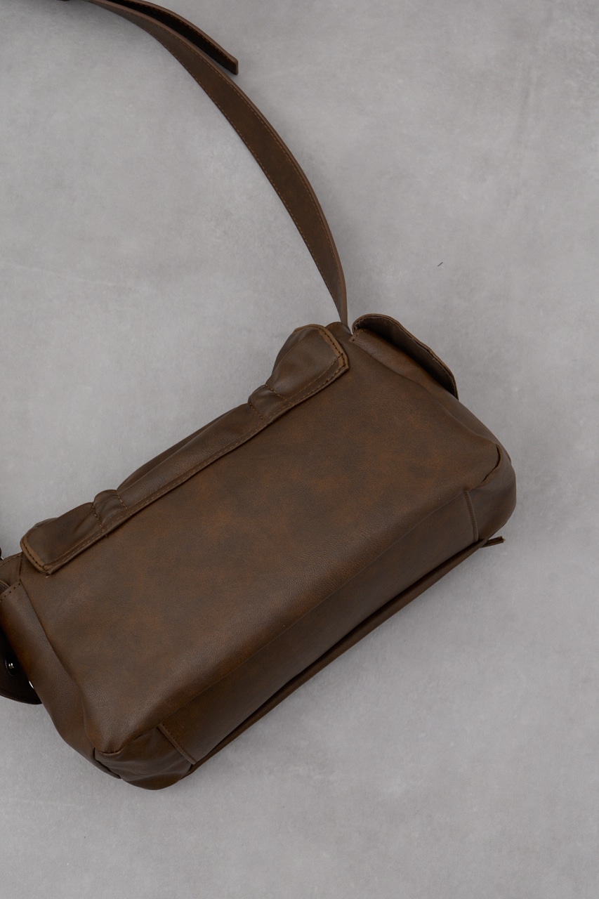 リボンデザインフラップバッグ BRN FREE