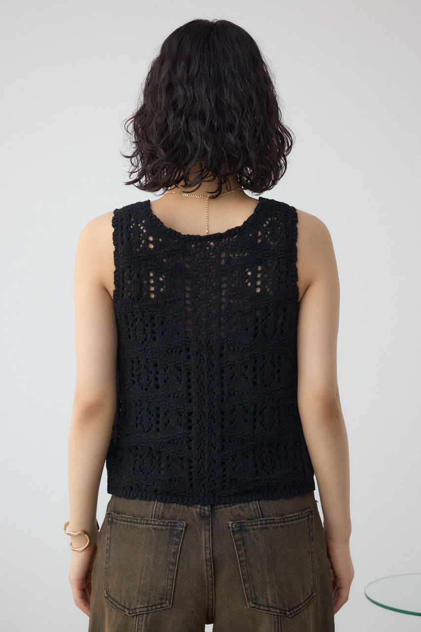 AZUL BY MOUSSY | クロシェニットタンク (タンクトップ ) |SHEL'TTER