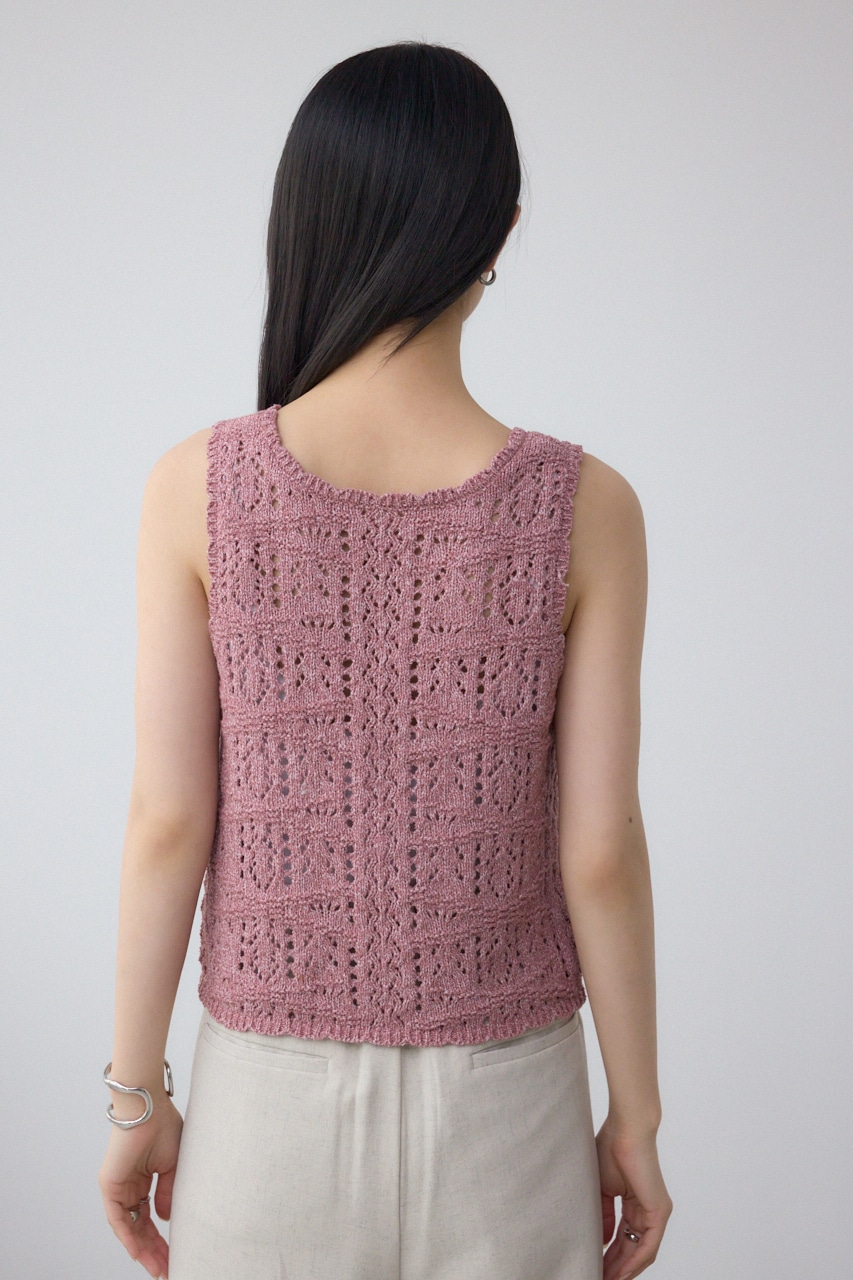 クロシェニットタンク D/PNK FREE