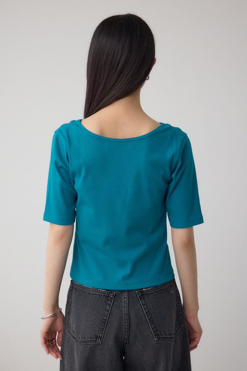 デザインネックショートTシャツ BLU FREE