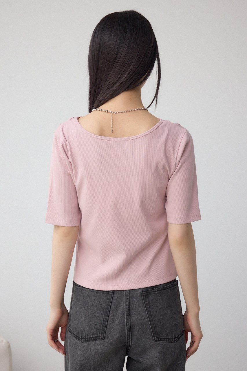 デザインネックショートTシャツ L/PNK FREE