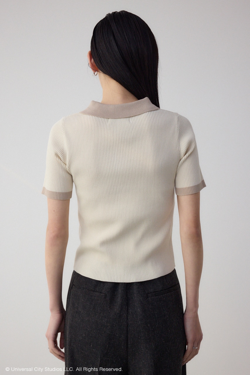 【WICKED×AZUL】ロゴ刺繍半袖ニット IVOY FREE