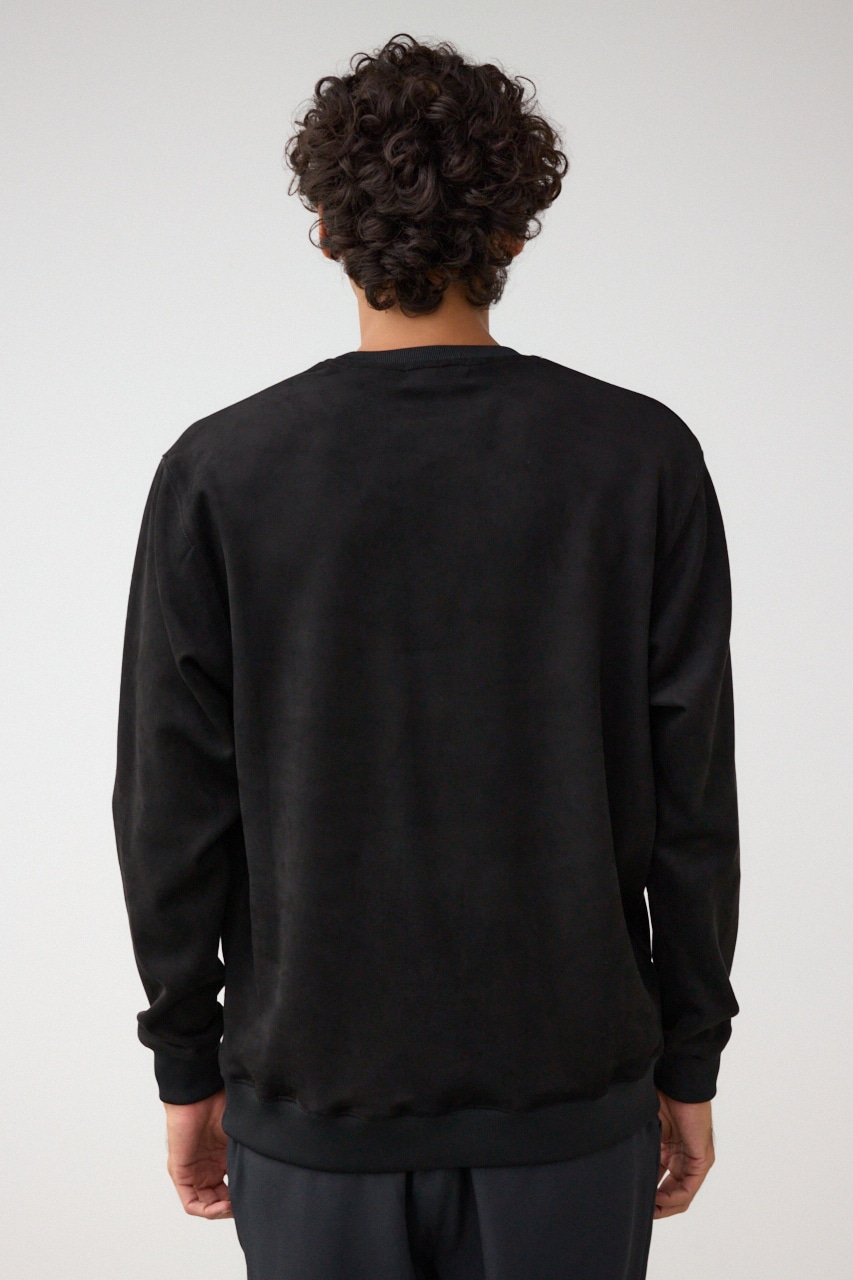 フェイクスウェード刺繍ロゴトップス BLK FREE