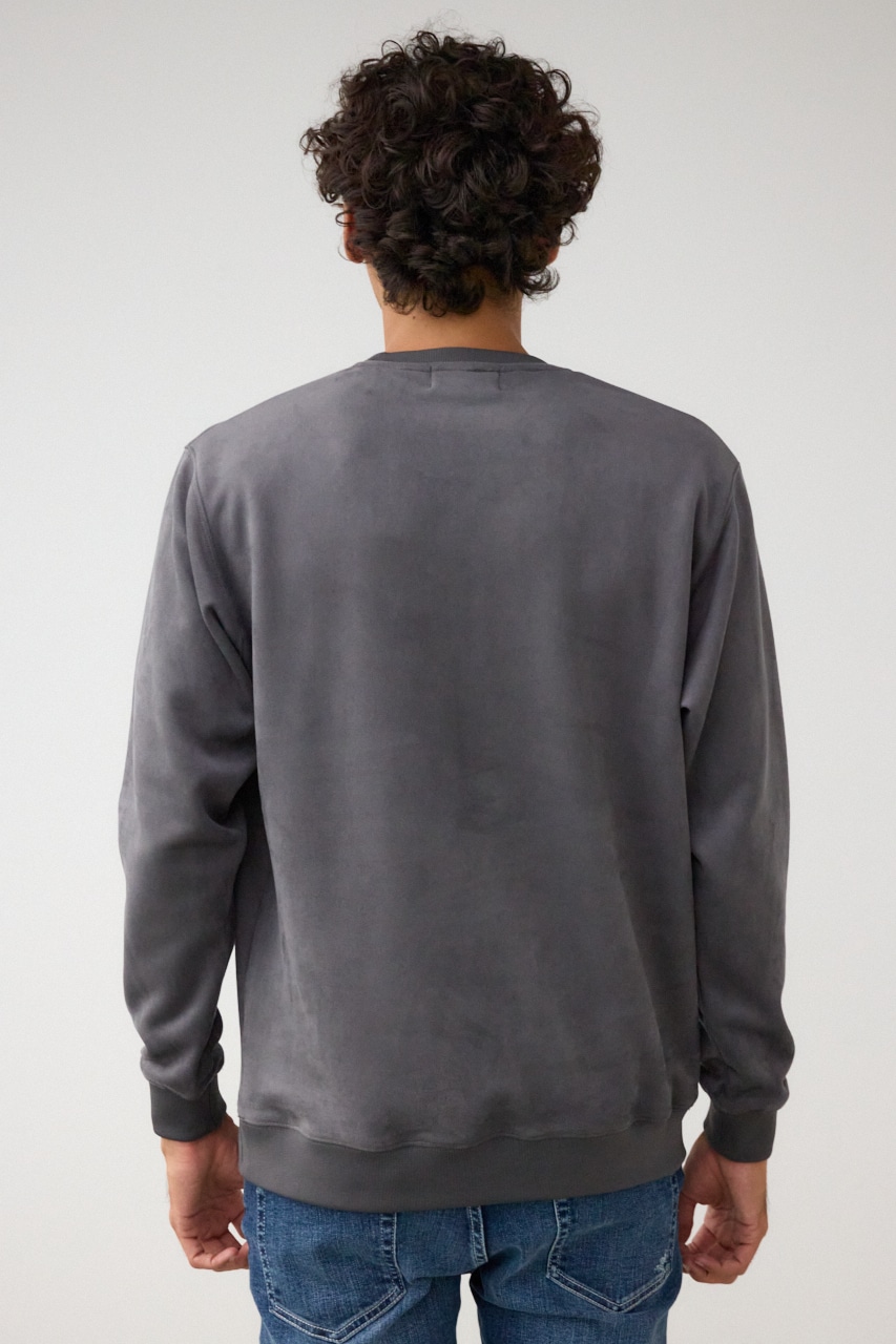 フェイクスウェード刺繍ロゴトップス GRY FREE