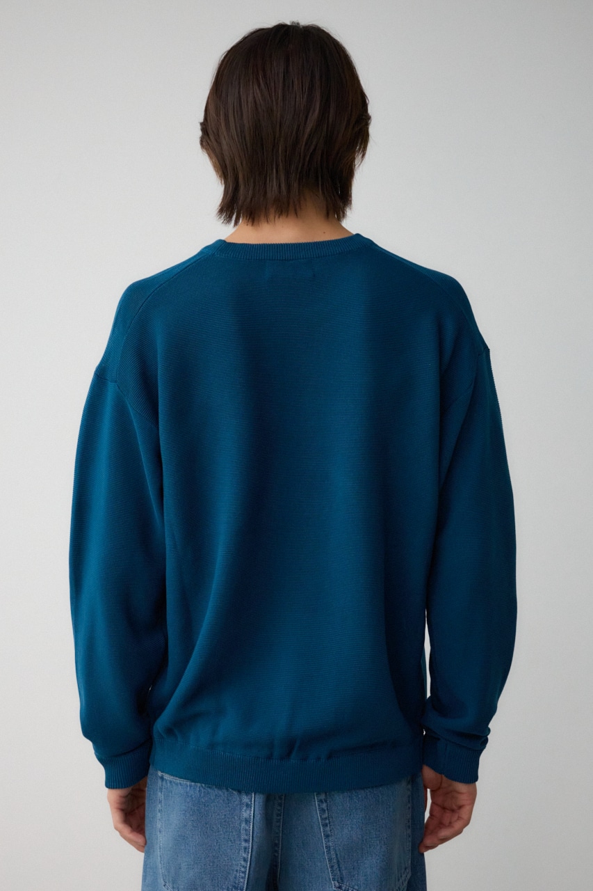 ベーシックガーターニット NVY L