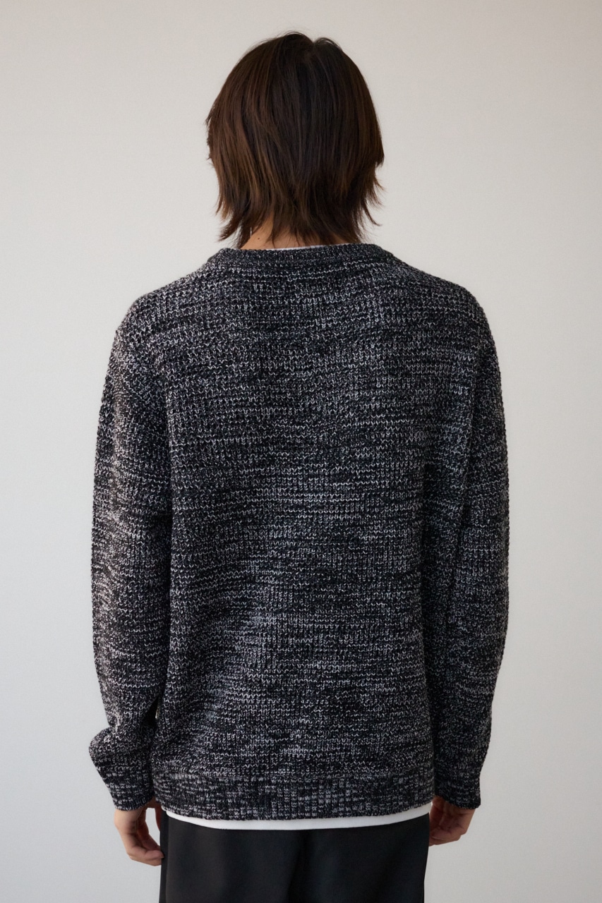 ワッフルレイヤードニット T.GRY L