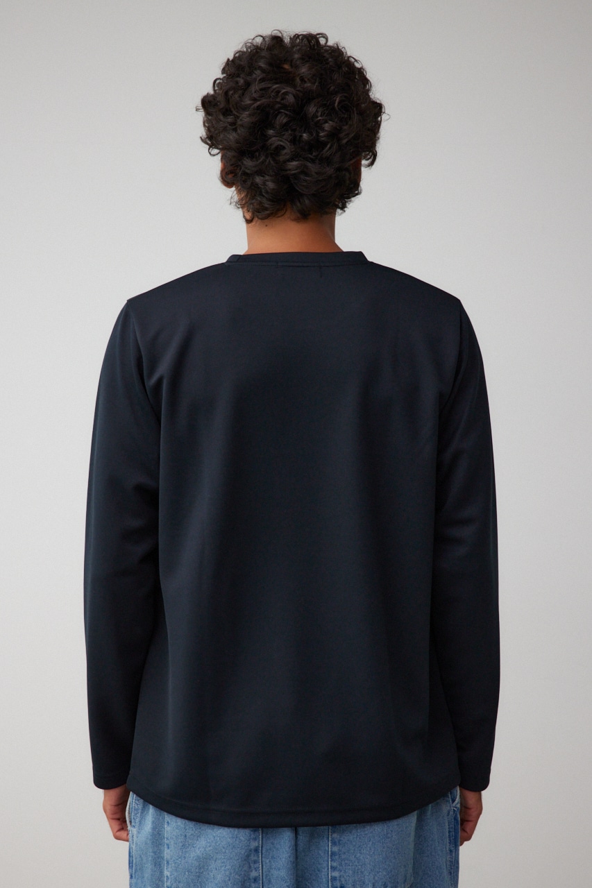 ポンチ刺繍ロングTシャツ BLK M