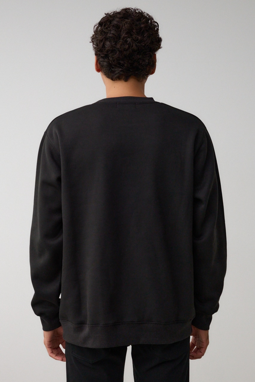 裏起毛ネック刺繍プルオーバー BLK L