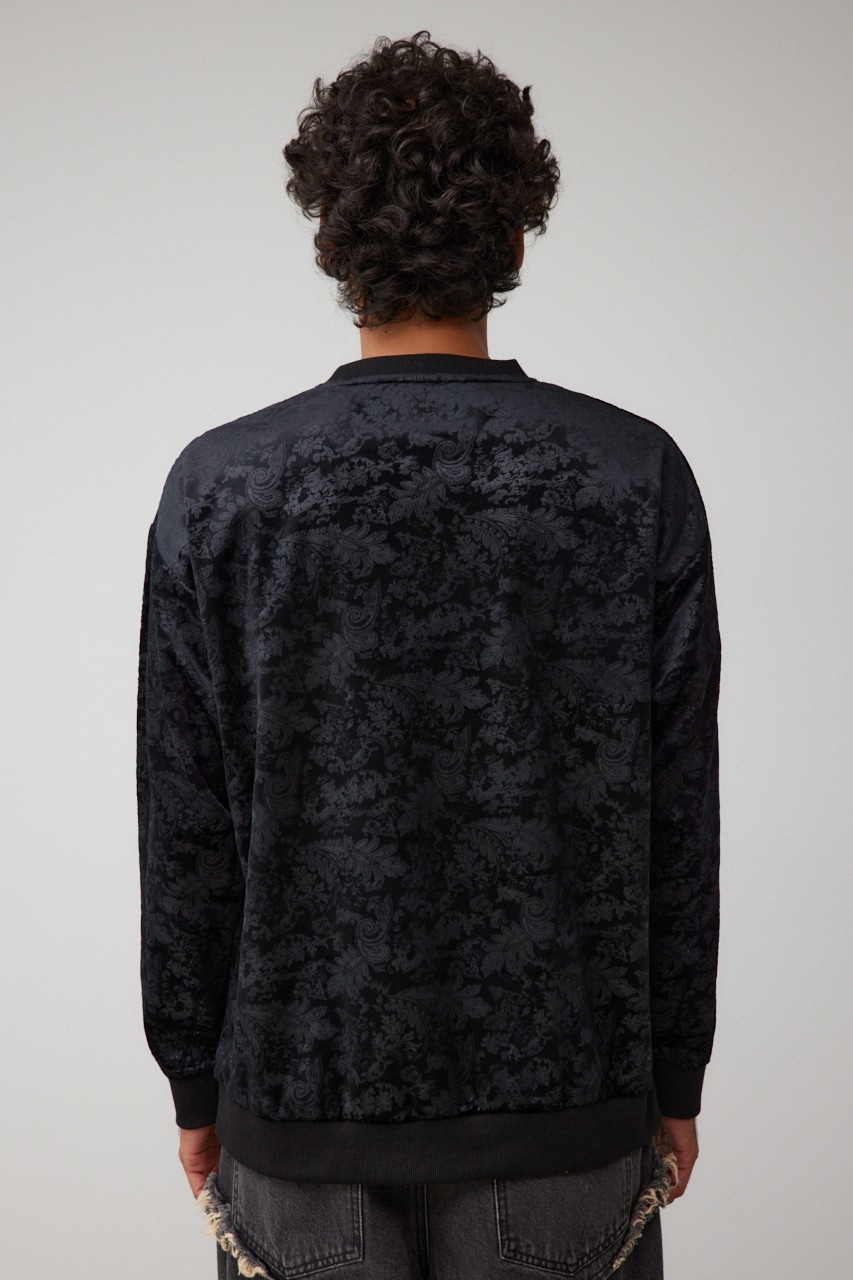 フェイクスウェードエンボスプルオーバー 柄BLK FREE