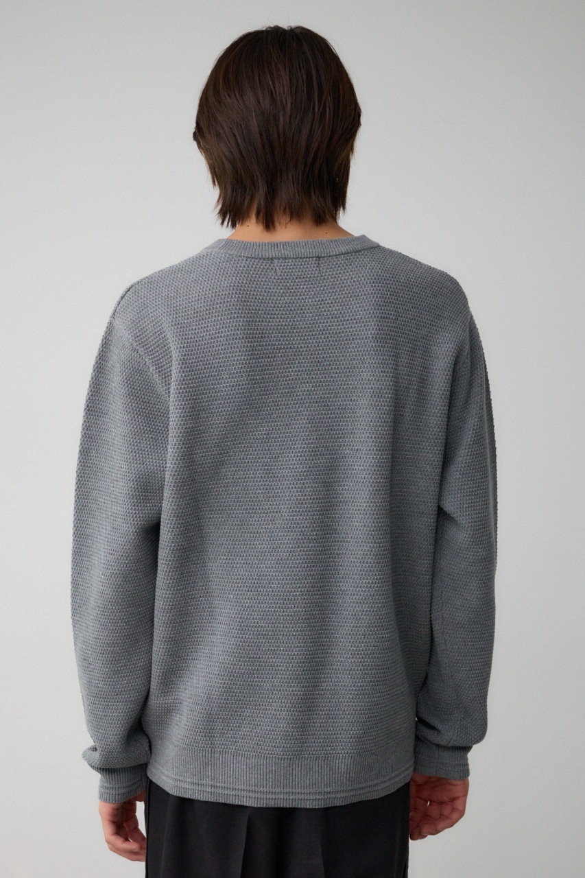 ハニカムベーシッククルーネックニット GRY M