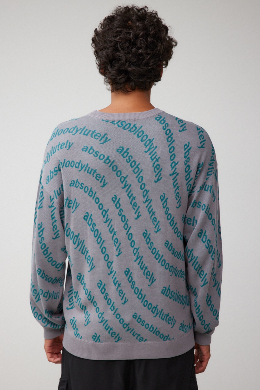 総柄ジャガードニットトップス 柄GRY FREE