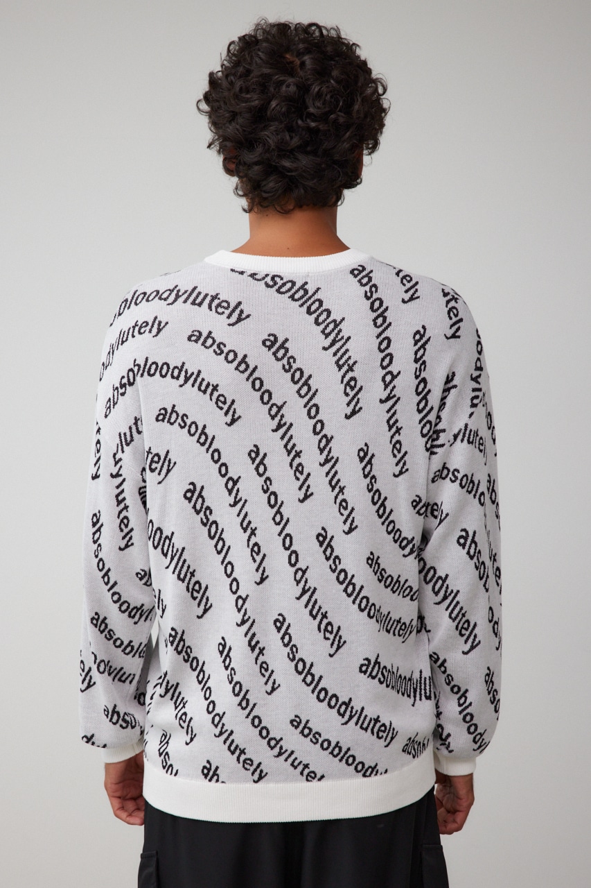 総柄ジャガードニットトップス 柄WHT FREE