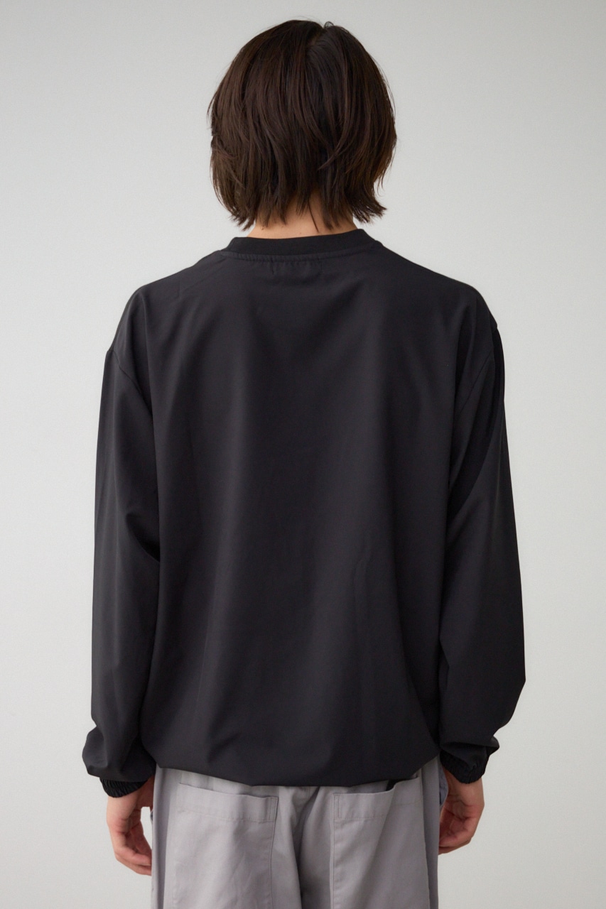 異素材ドッキング刺繍トップス L/BLK FREE