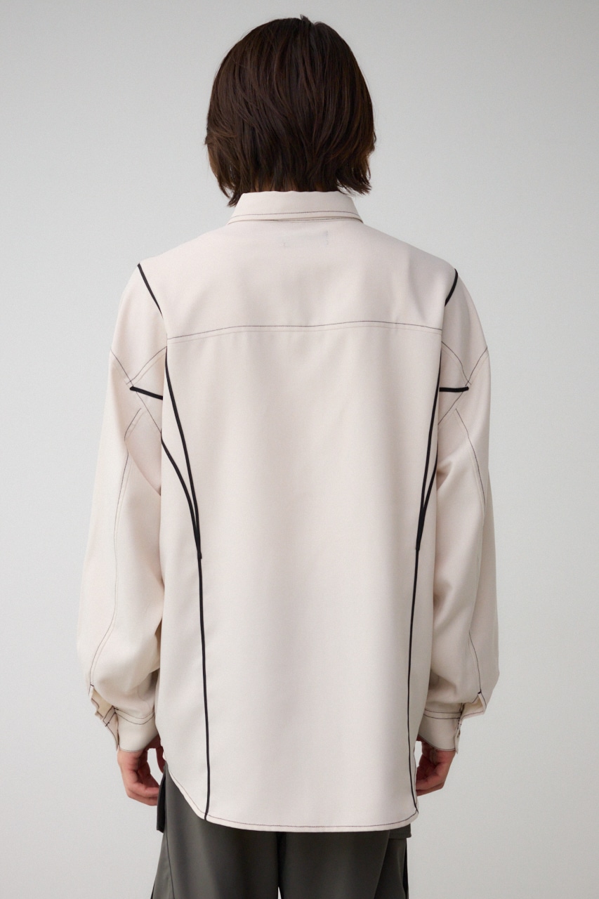 アウトステッチオーバーシャツ O/WHT FREE