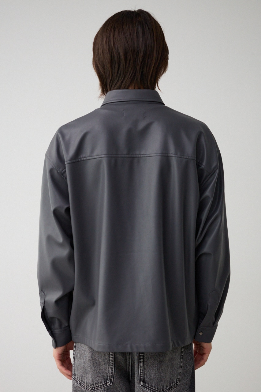 フェイクレザーCPOシャツ C.GRY FREE