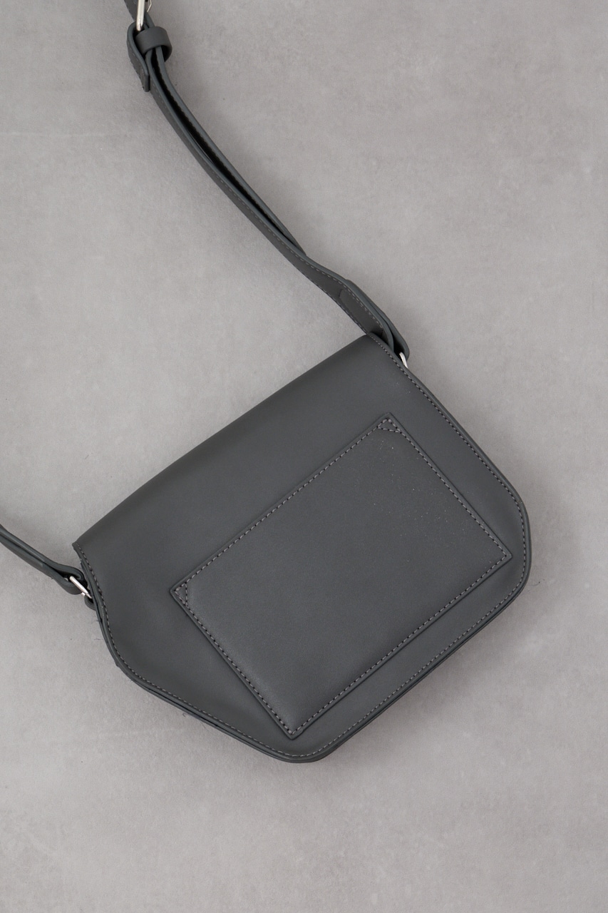 フェイクレザースクエアショルダーバッグ GRY FREE