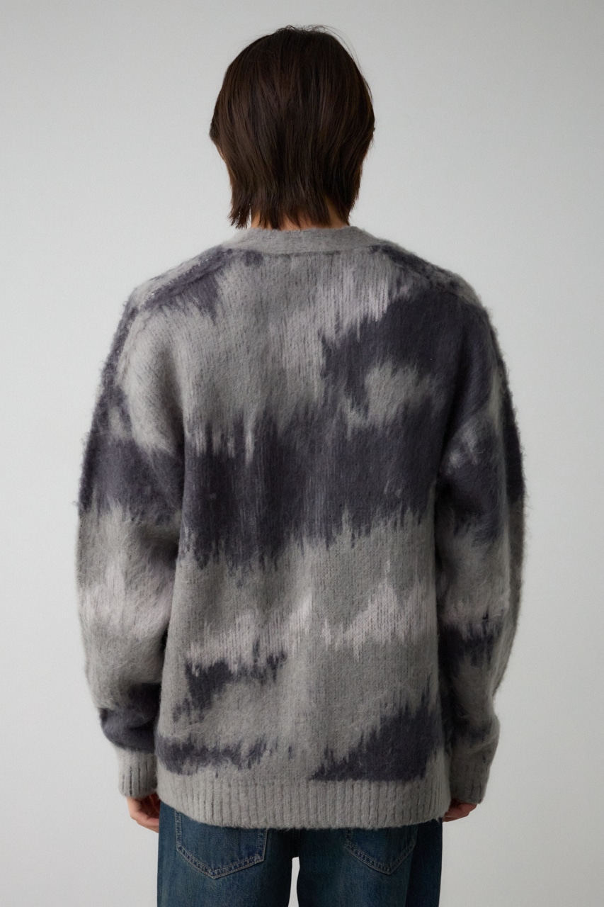 総柄モヘアライクカーディガン 柄GRY FREE