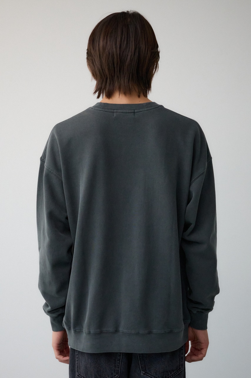 ピグメントクルーネックスウェット L/BLK M