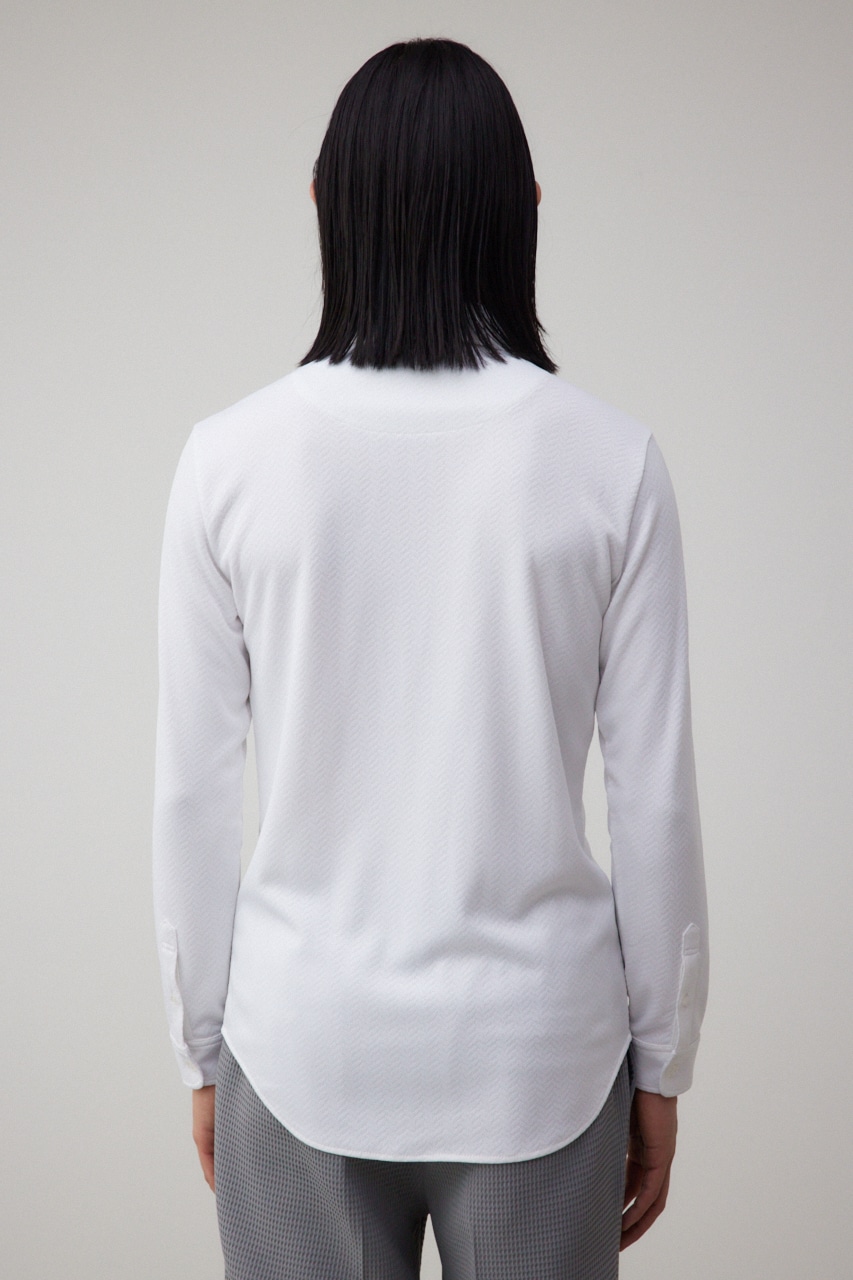 スリムストレッチタイトシャツ WHT L