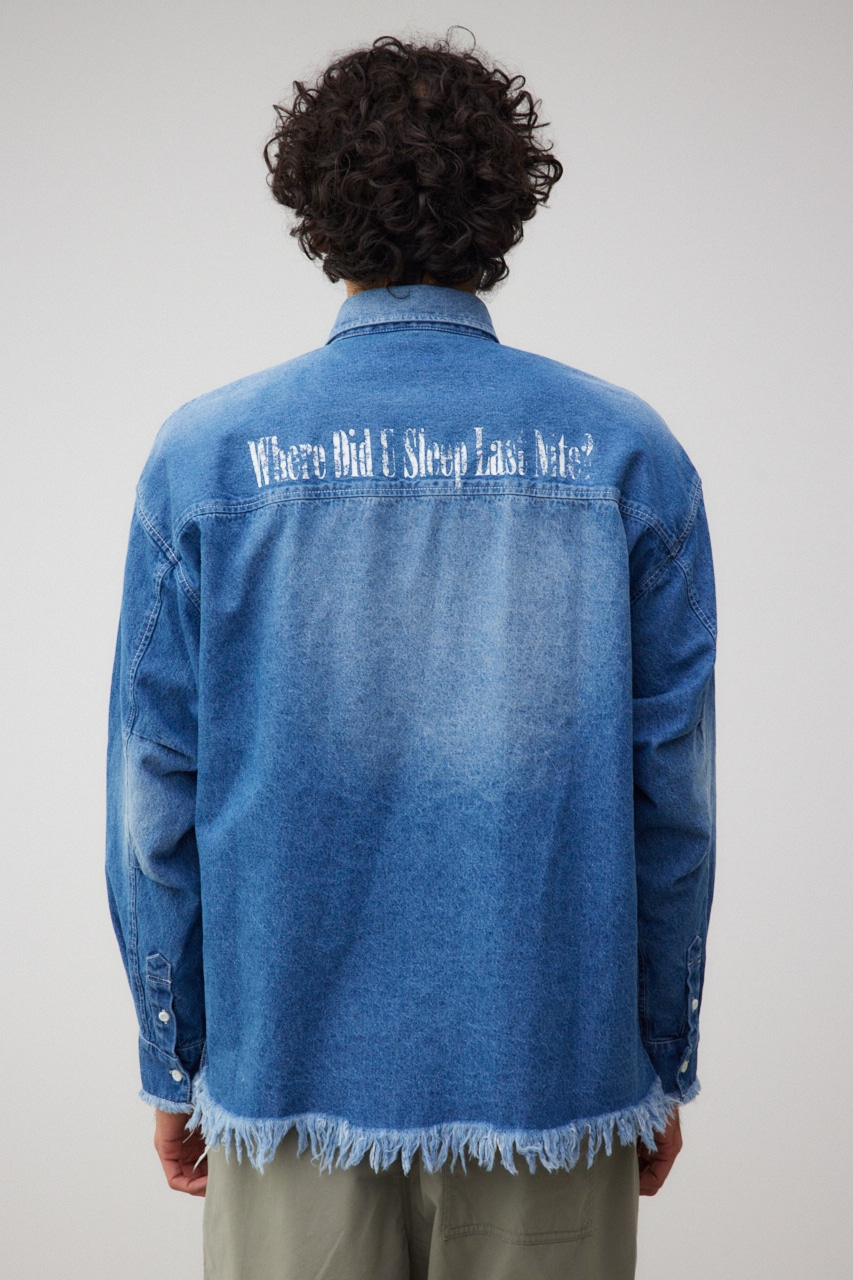 カットオフダメージシャツ BLU FREE