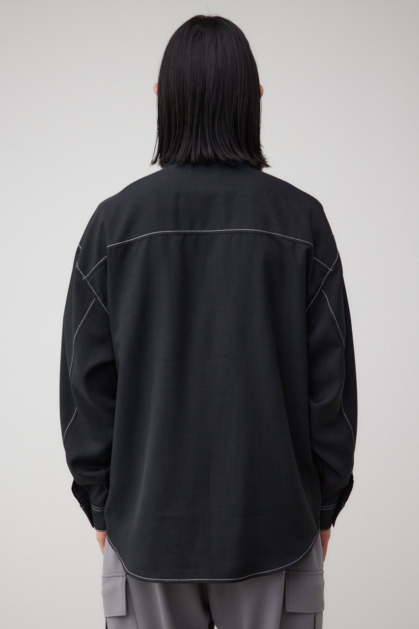 アウトステッチCPOシャツ BLK FREE