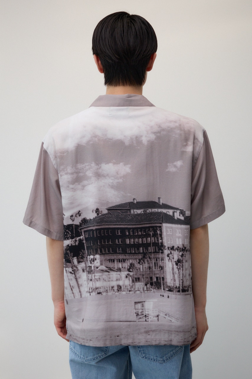 ビンテージ風サーフフォトシャツ 柄BEG FREE