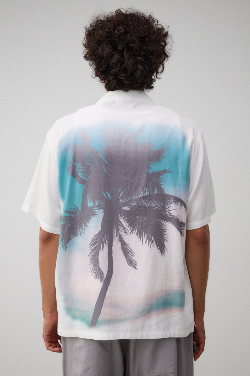 ビンテージ風サーフフォトシャツ 柄WHT FREE