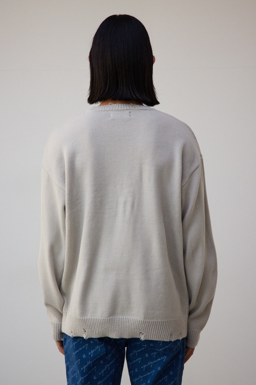 フォトプリントニットトップス GREIGE FREE