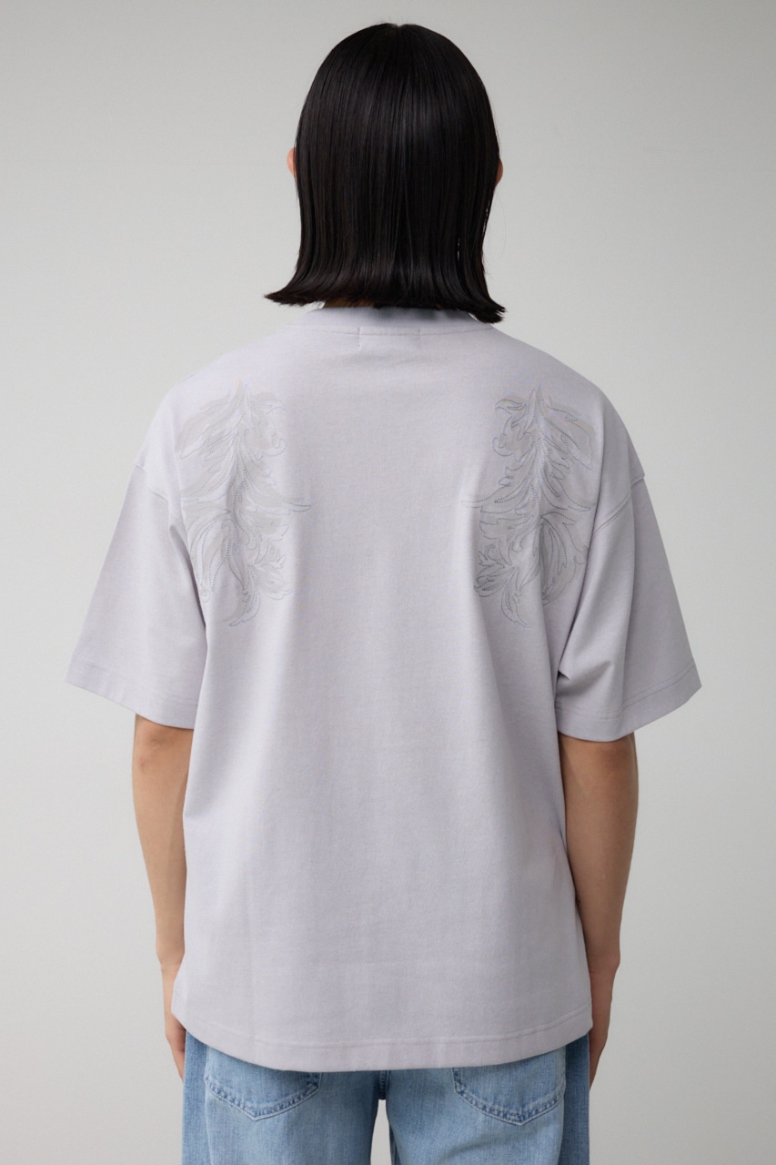 フラワープリント刺繍TEE L/GRY FREE